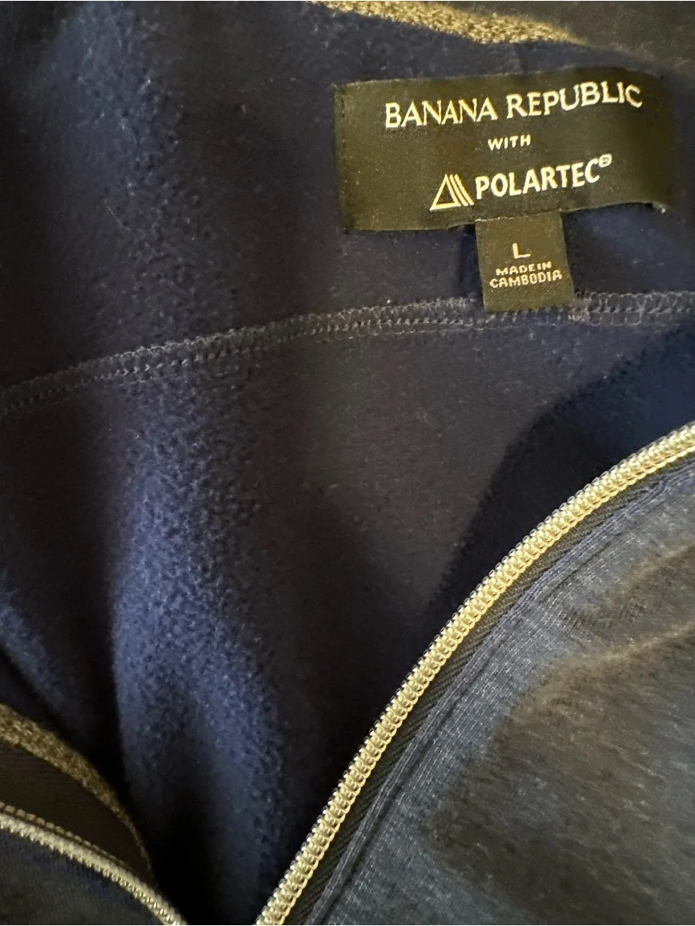 Banana Republic Men’s Polartec Blue Heather  Half-Zip Pullover size Large